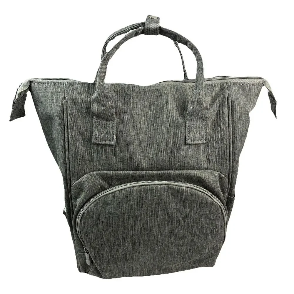 Enfamil Wonderbag Backpack Gray Nylon Insulated Travel Adjust Straps Diaper Bag